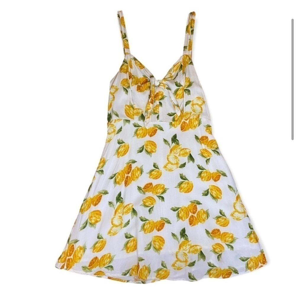 Socialite Lemon Print Rayon Mini Dress - Picture 4 of 12